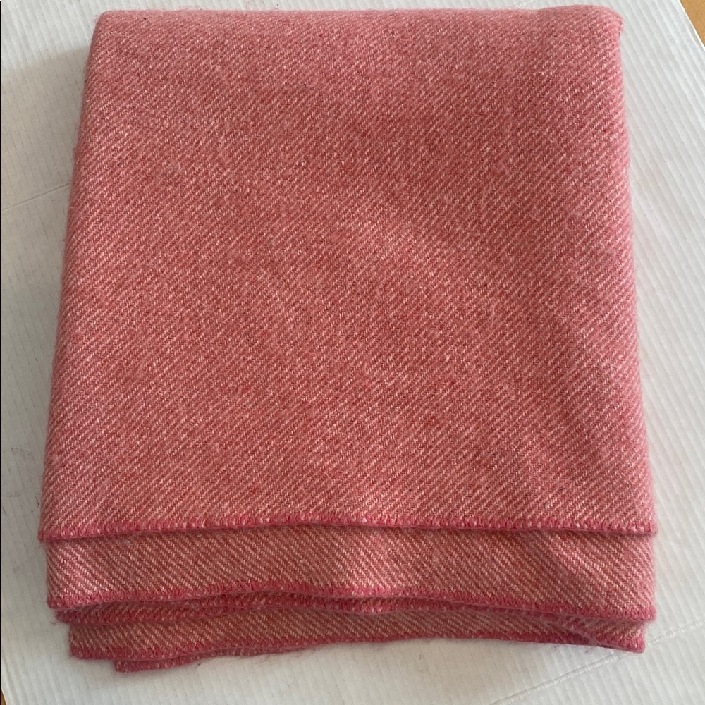 VINTAGE WOOL Warm
 Pink Blanket size 64.5”x 68”